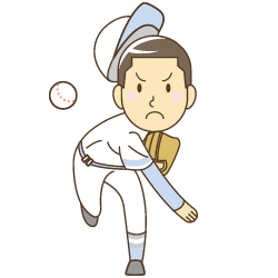 野球をする男性