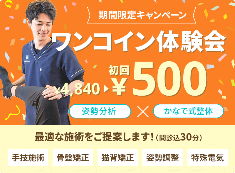 期間限定ワンコイン体験会500円
